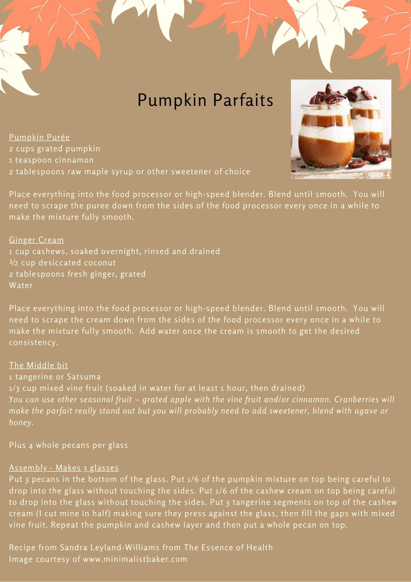 Beehive Healthcare Chester | Health and Wellbeing Centre | Pumpkin parfait recipe
