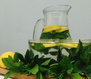 images of water and mint and lemon